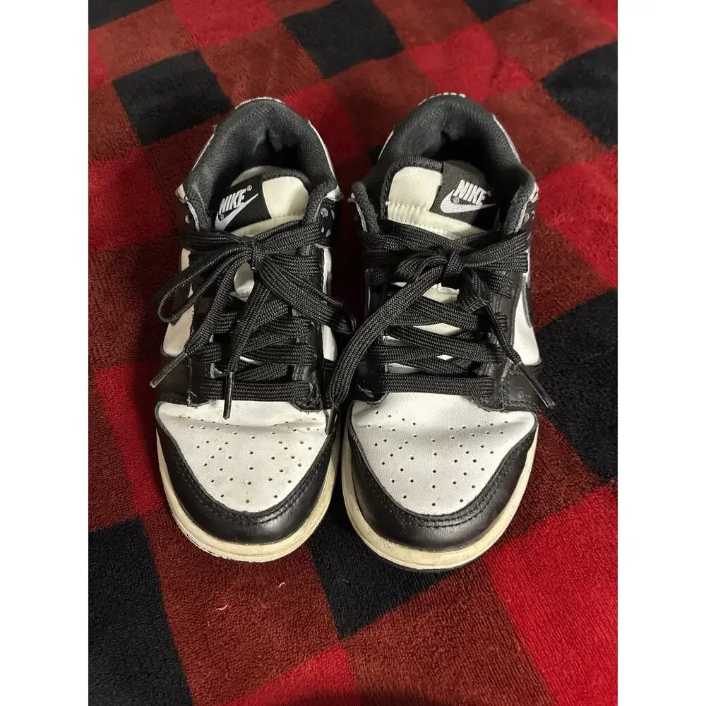 Nike Dunk Low Black/White Leather Colorblock Unisex Kids US 5 DD1503-101 Panda